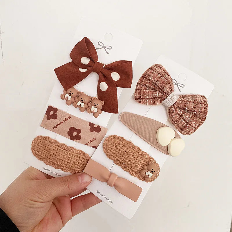 4PCS Baby Girl Hair Clips Autumn Winter Kids
