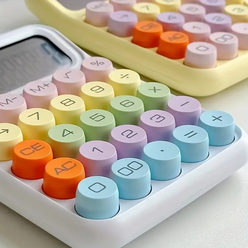 1pc Keyboard Calculator Office 12-digit Mechanical Calculator Cute