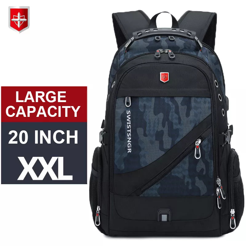Waterproof Backpacks USB Charging School Bag Antitheft Men