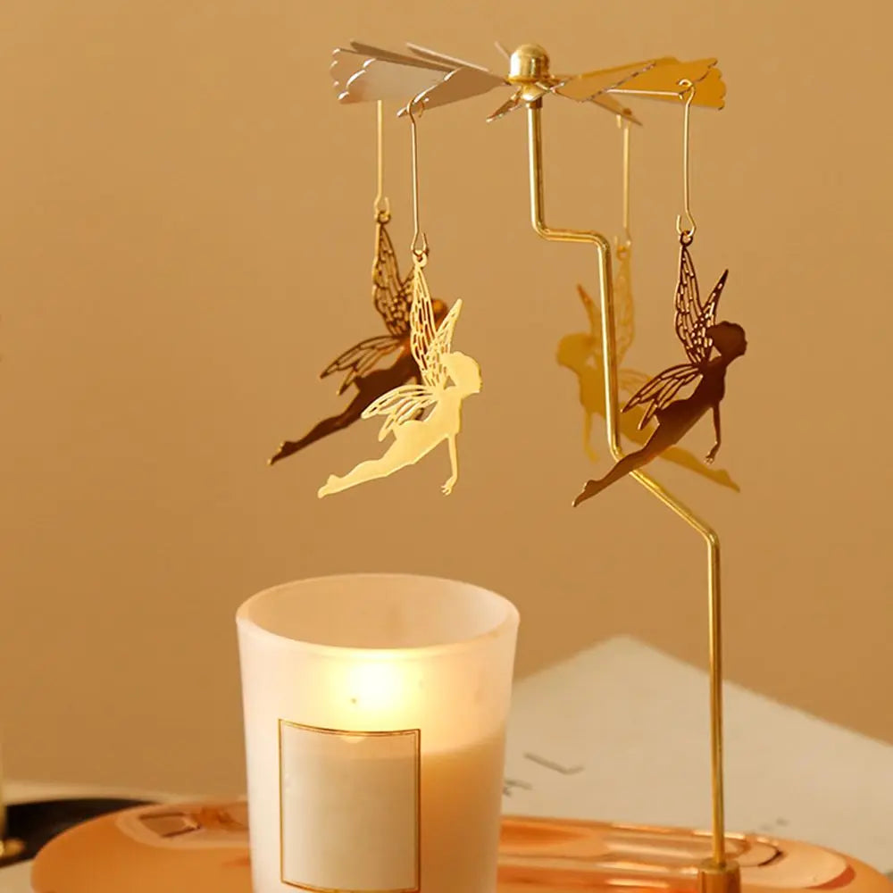Gold Romantic Rotating Spinning Candle Holder Wedding Party