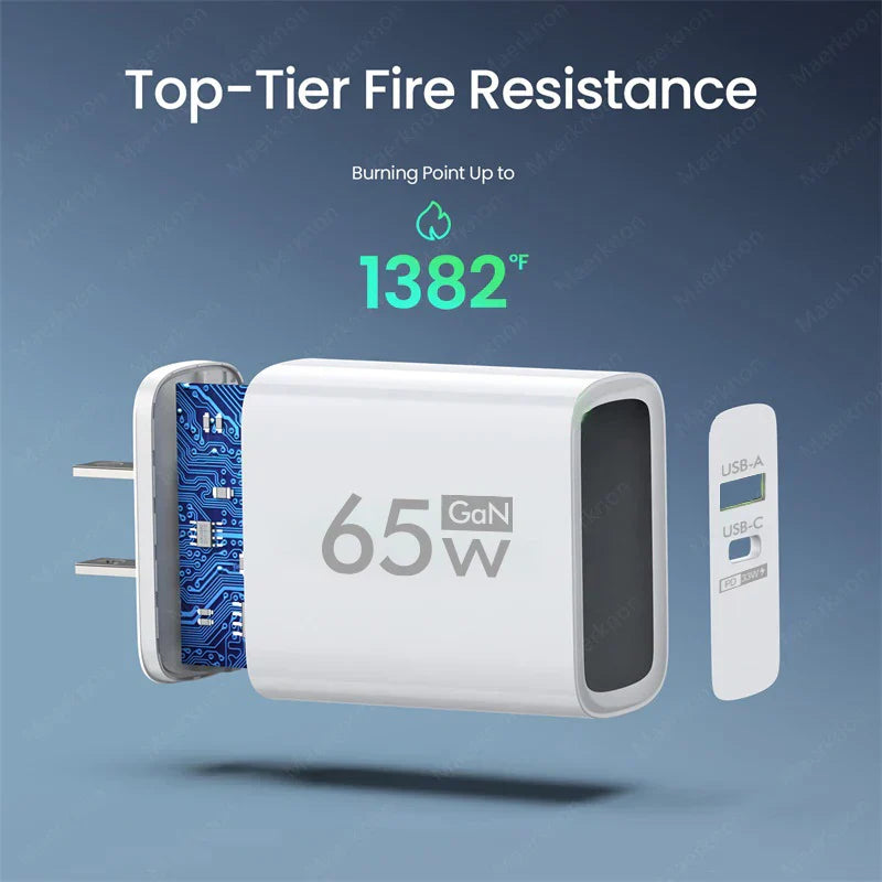 GaN 65W PD USB Type C Charger Mobile