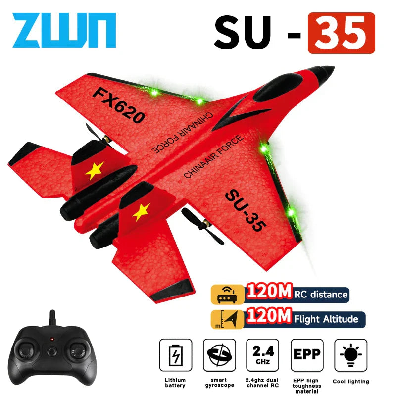 RC Plane SU35 2.4G LED Lights Aircraft Remote