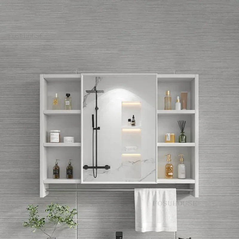 Italian Aluminum Alloy Smart Bathroom Mirror Cabinets Luxury