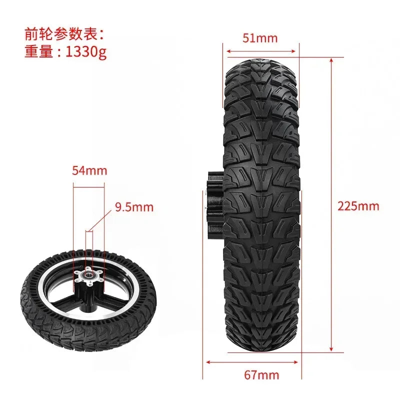 48V 500W Solid Tire for KUGOO M4 Electric Scooter, Off-road Rear Wheel