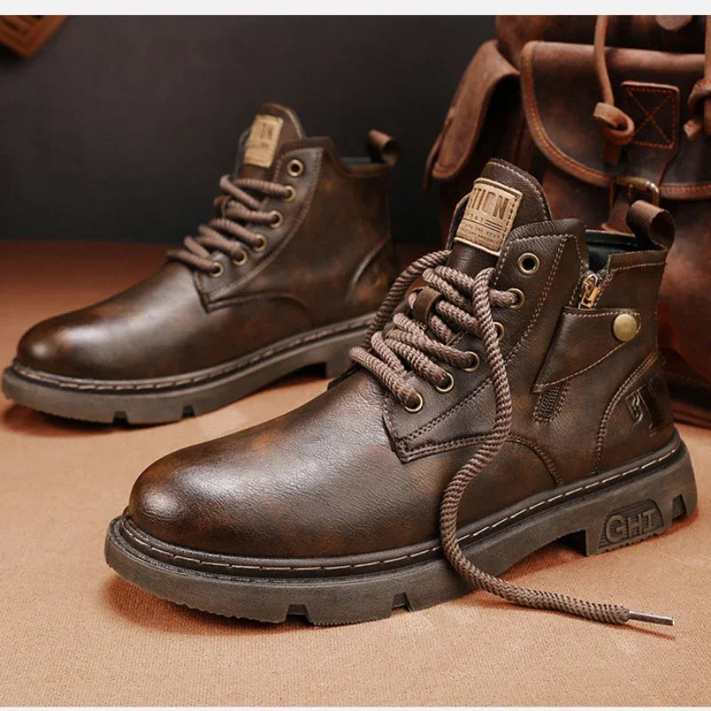 Men's Biker Boot Winter Outdoor Motorcycle Retro Style