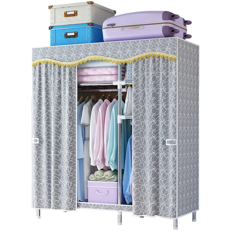 123x45x170cm Bedroom Portable Foldable Cloth Wardrobe Organizer Clothes