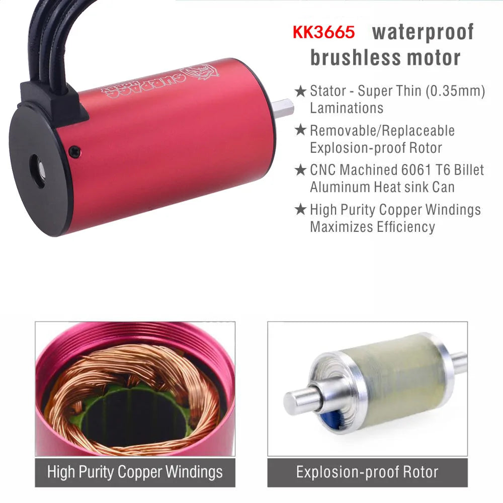Surpass Hobby KK Waterproof Brushless Motor 1/8 1/10