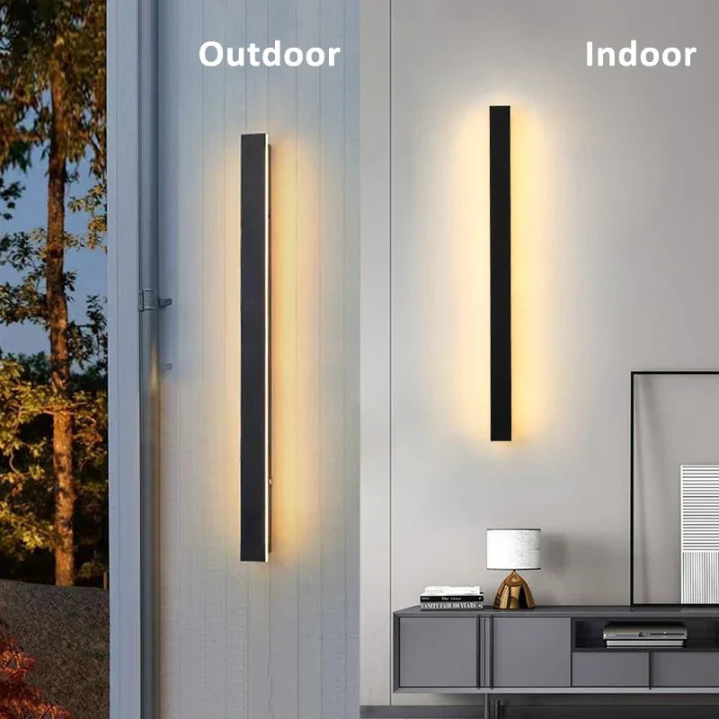 Modern Waterproof LED Outdoor Wall Lamp Long Strip