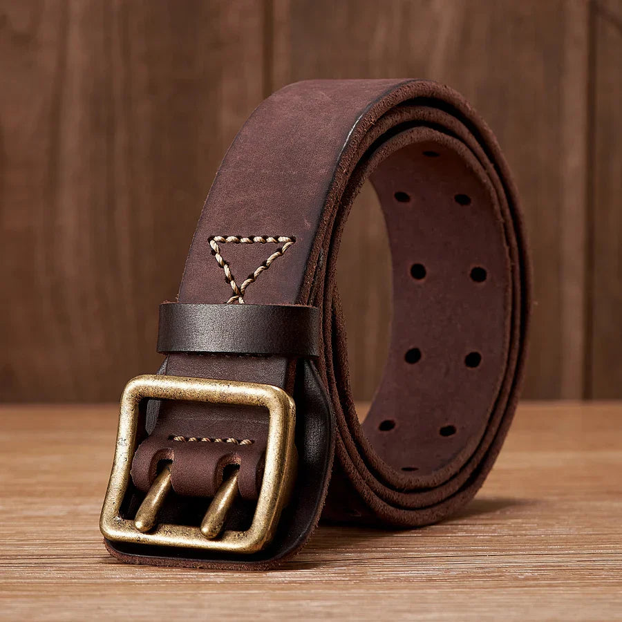 Thick Original Leather Belt Vintage Men Wide Belt