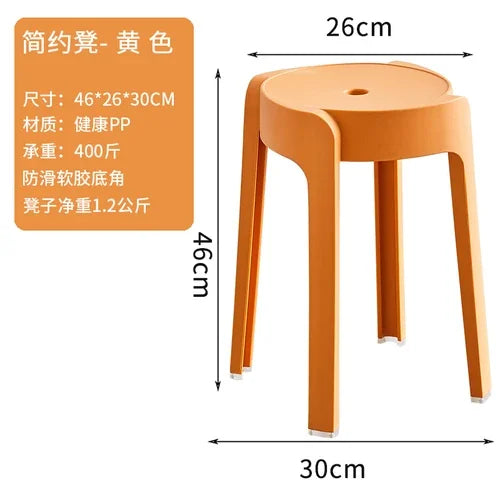 Plastic Stool Thickened Household Stackable Dining Table Bench