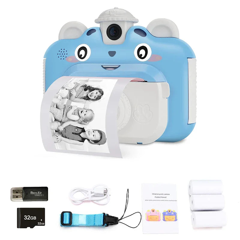 Children's Instant Print Camera With Thermal Printer Kids