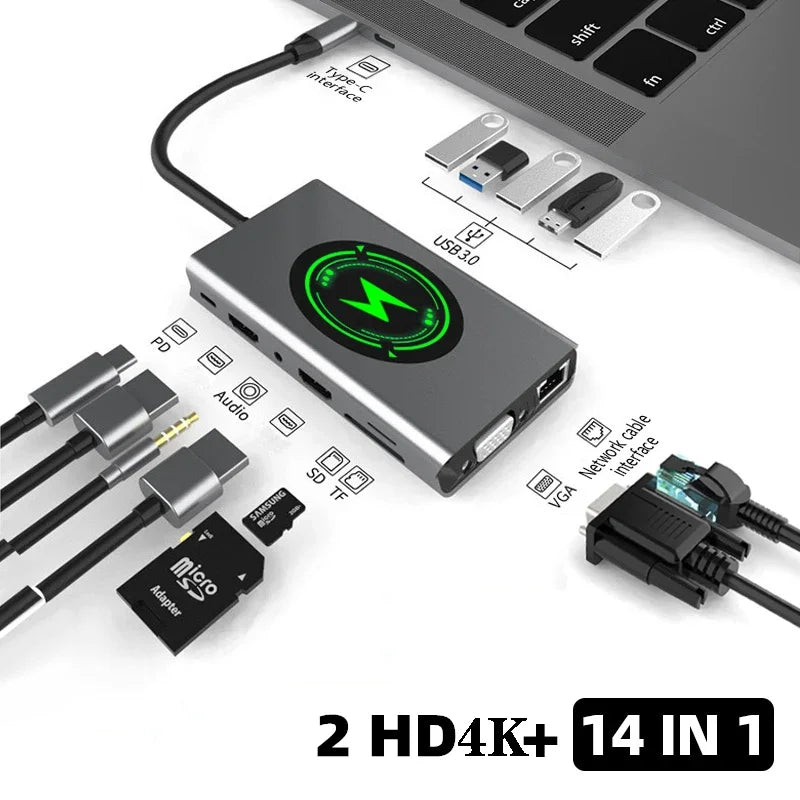Docking Station Type C HUB To HDMI-Compatible Adapter