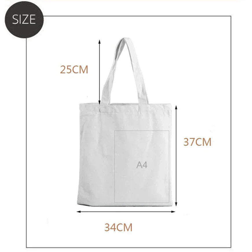 Women Canvas Bag Funny Black Cat Print Female Reuseable Shopping Totebags Girls Students School Bookbags