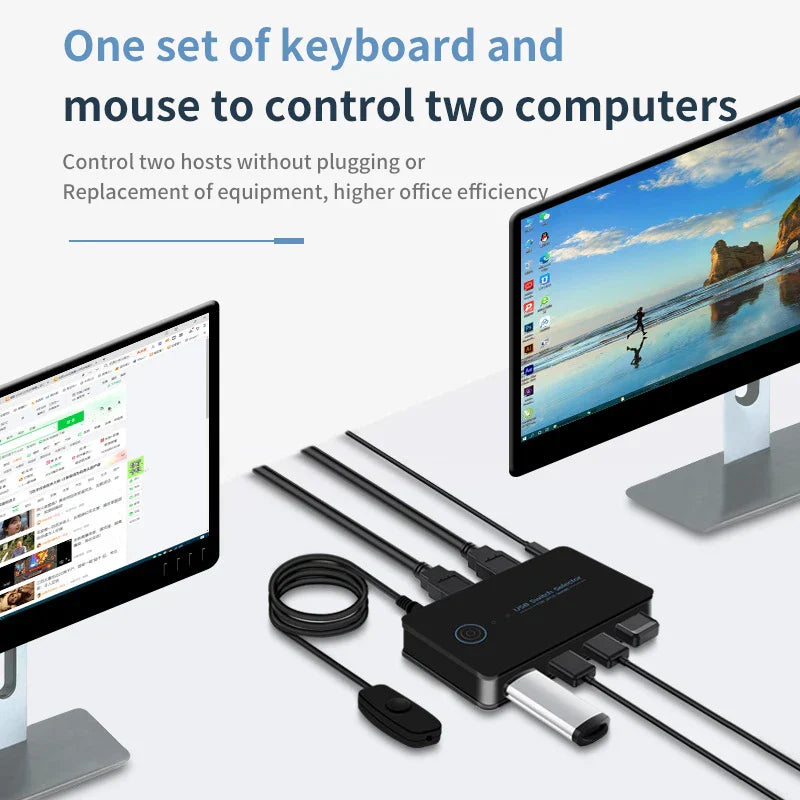 USB 3.0 KVM Switch USB Shared Switcher 2