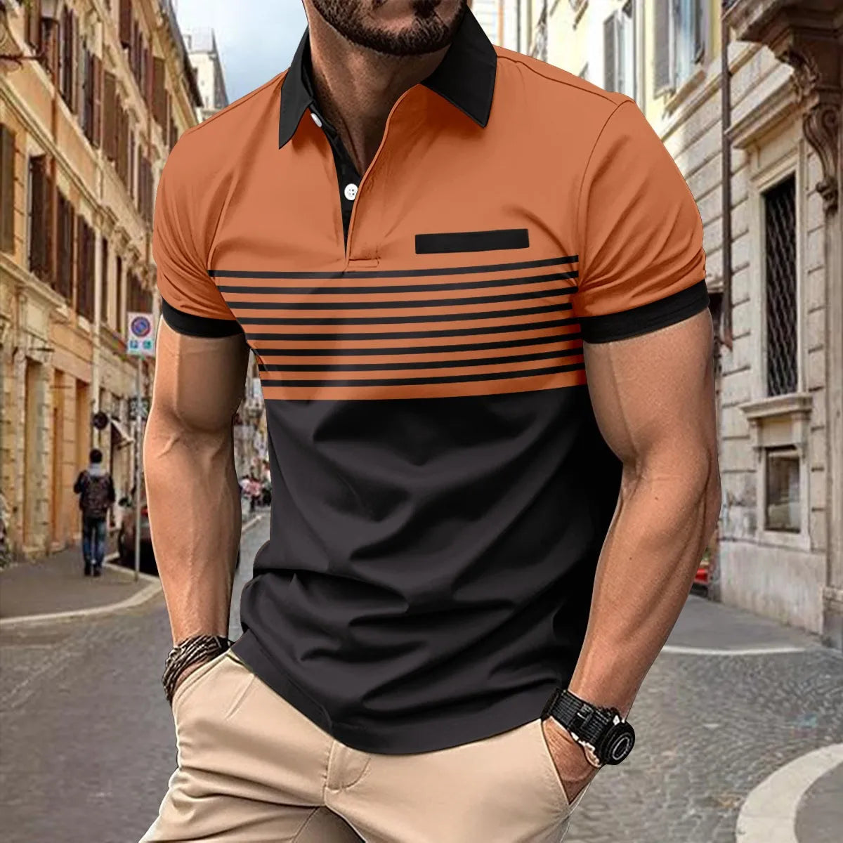 Summer 2024 New Men'S Polo Short Sleeve Lapel