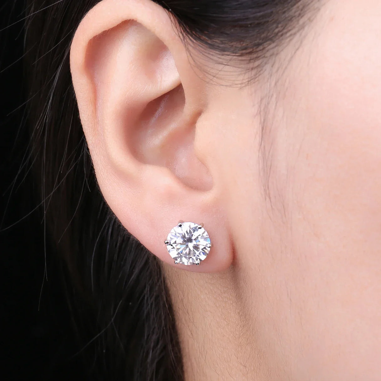 JewelryPalace Moissanite D Color Total 0.6ct 1ct 2ct