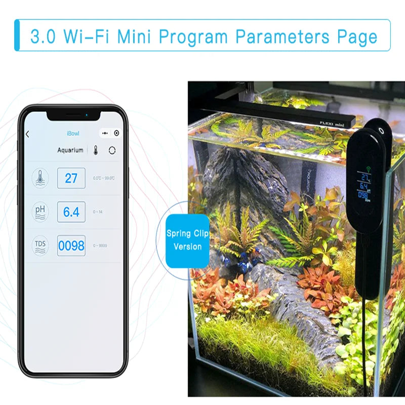 NEW Aquarium Accessories Water Quality Monitor iBowl 3in1TDS&pH&Temp
