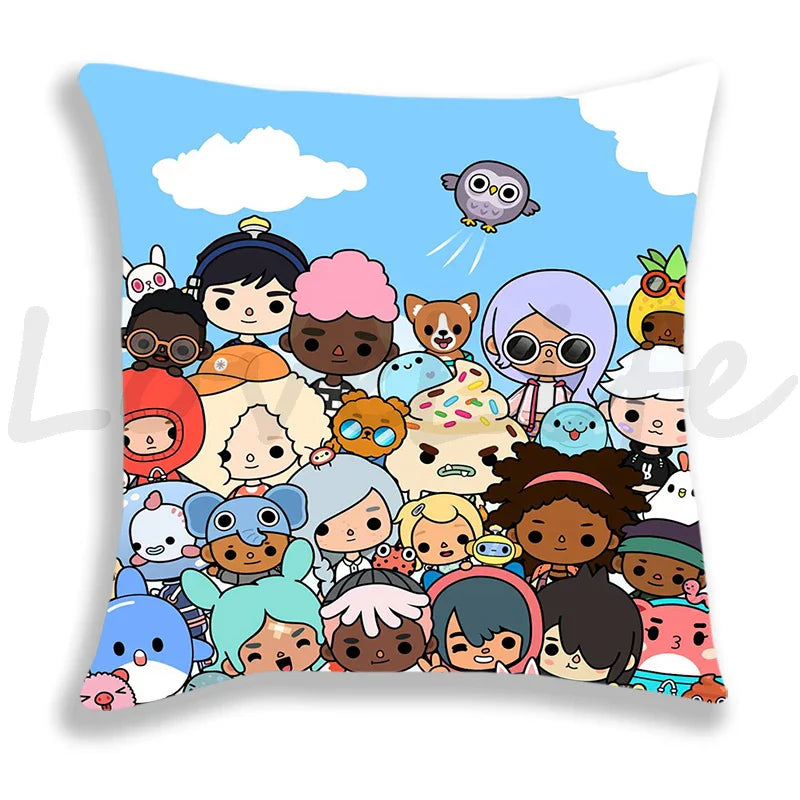 Cute Cartoon Toca Life World Pillow Case Home