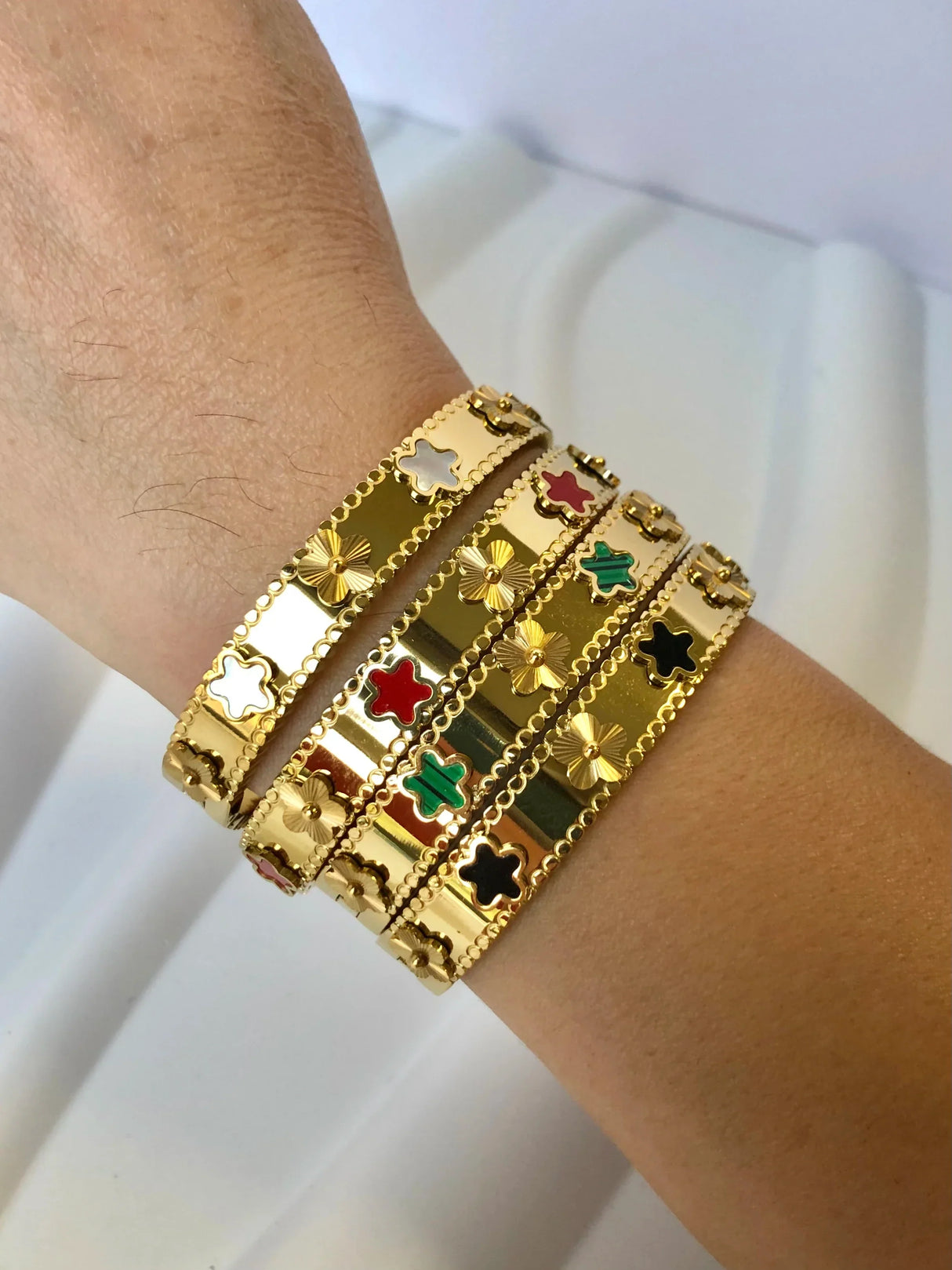 Hot Sale Fashion Gold Color Stainless Steel Flower