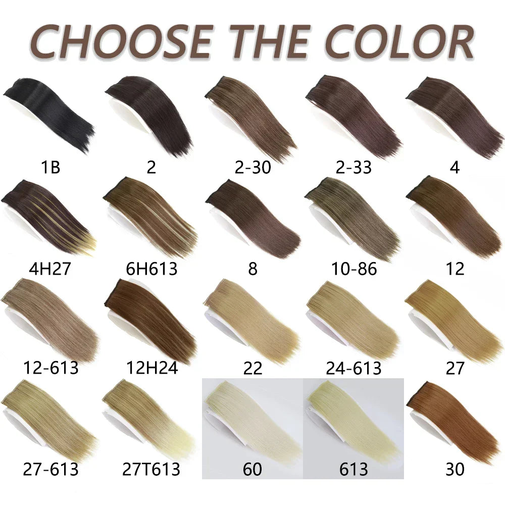 AZQUEEN Synthetic 20cm/30cm Invisible Straight Pads Clip In