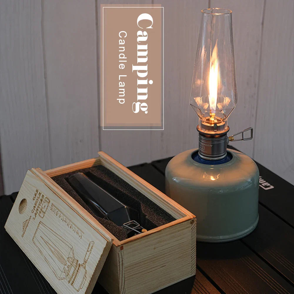 Outdoor Gas Candle Lamp Tent Lantern Camping Tourist