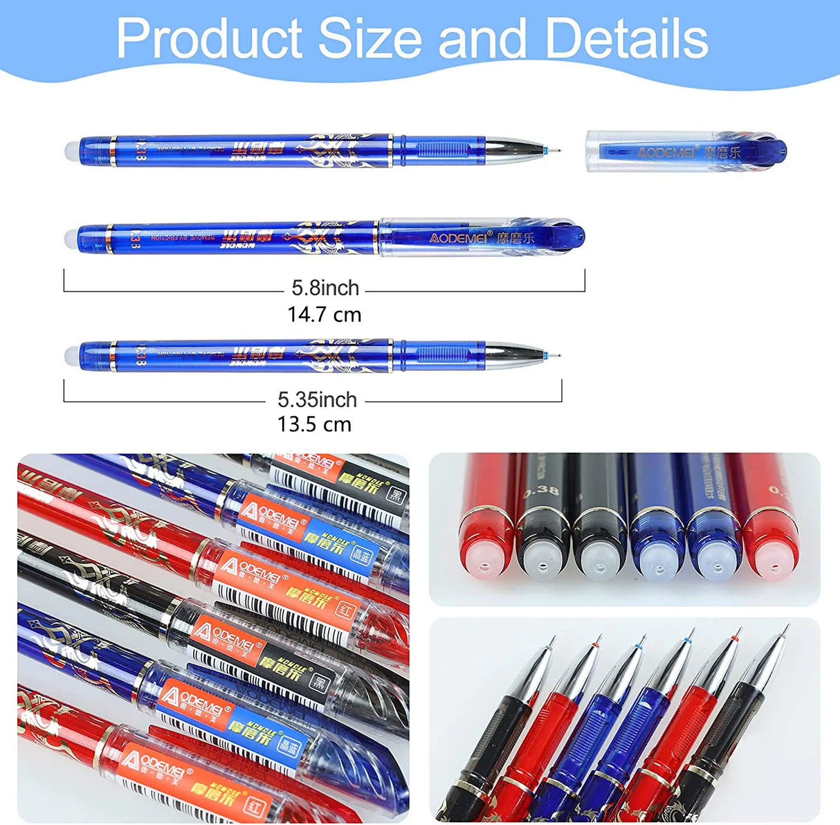 85Pcs/Set Erasable Pen Gel Pens 0.5mm Blue/Black ink