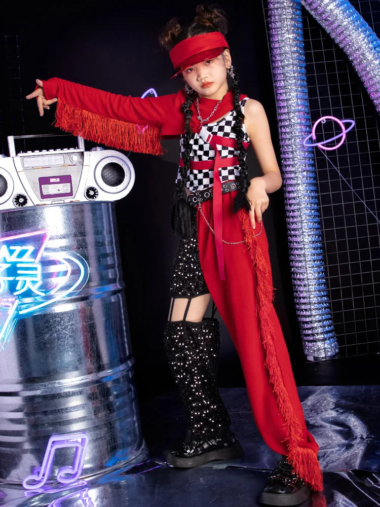 K-PoP Clothes Children's cool hiphop dance outfit Girls'