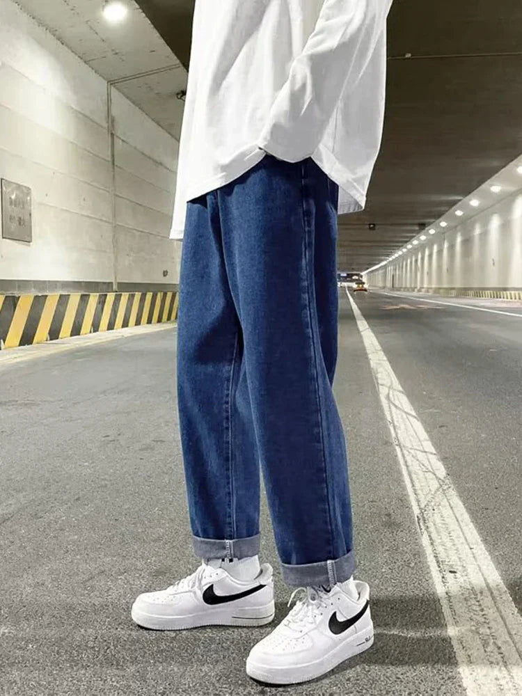 Autumn Korean Fashion Drawstring Y2K Jeans Homme Classic
