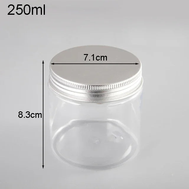 12Pcs Plastic Jar With Lids Clear Cosmetic Refillable