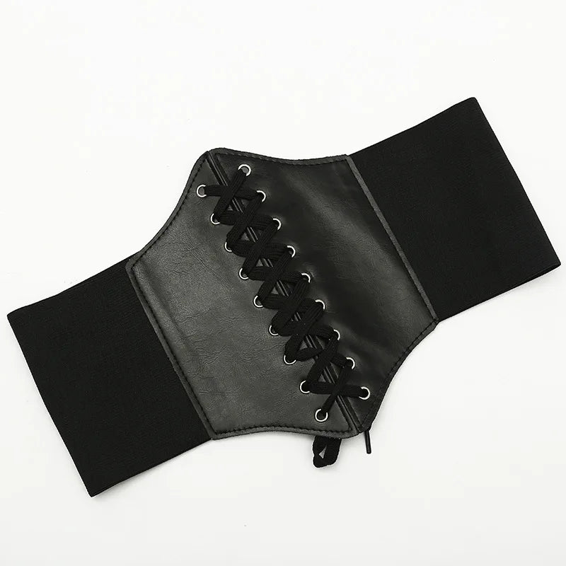 Fashion Gothic Elastic Belts for Woman Sexy Black
