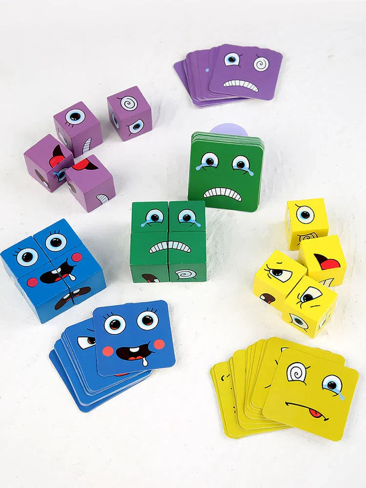 New 3D Montessori Geometry Puzzles Building Block Face