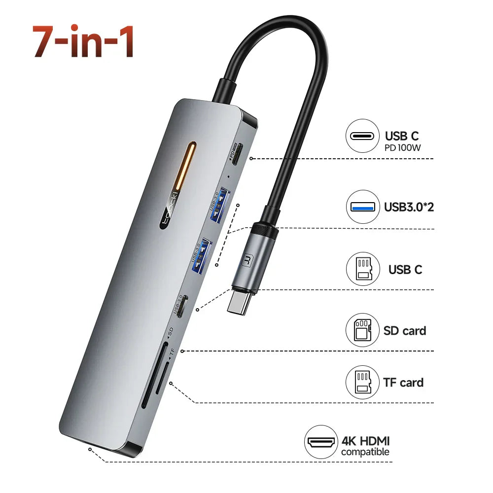 Toocki USB 3.0 HUB Type C To HDMI-Compatible