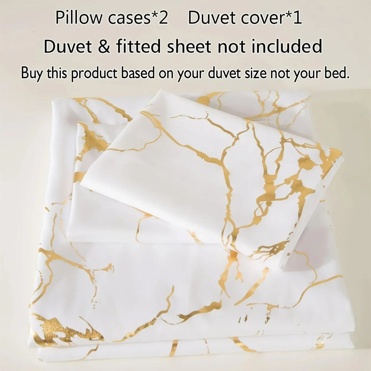 Queen Bedding Duvet Cover Set White Marble Printed
