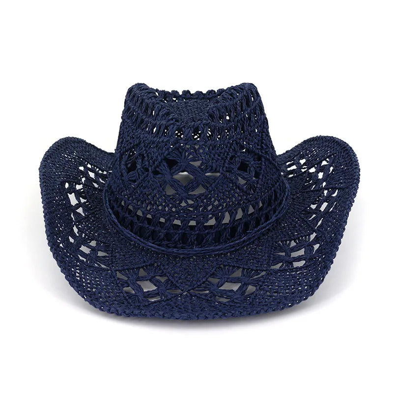 Spring and Summer New Hollow Cowboy Hat Hand-woven