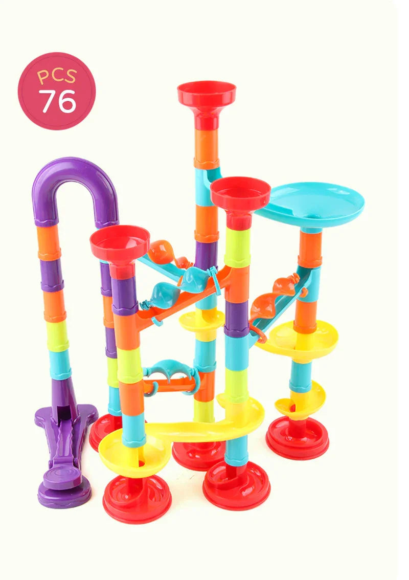 76/142pc Marble Run Race Track Building Blocks Kids