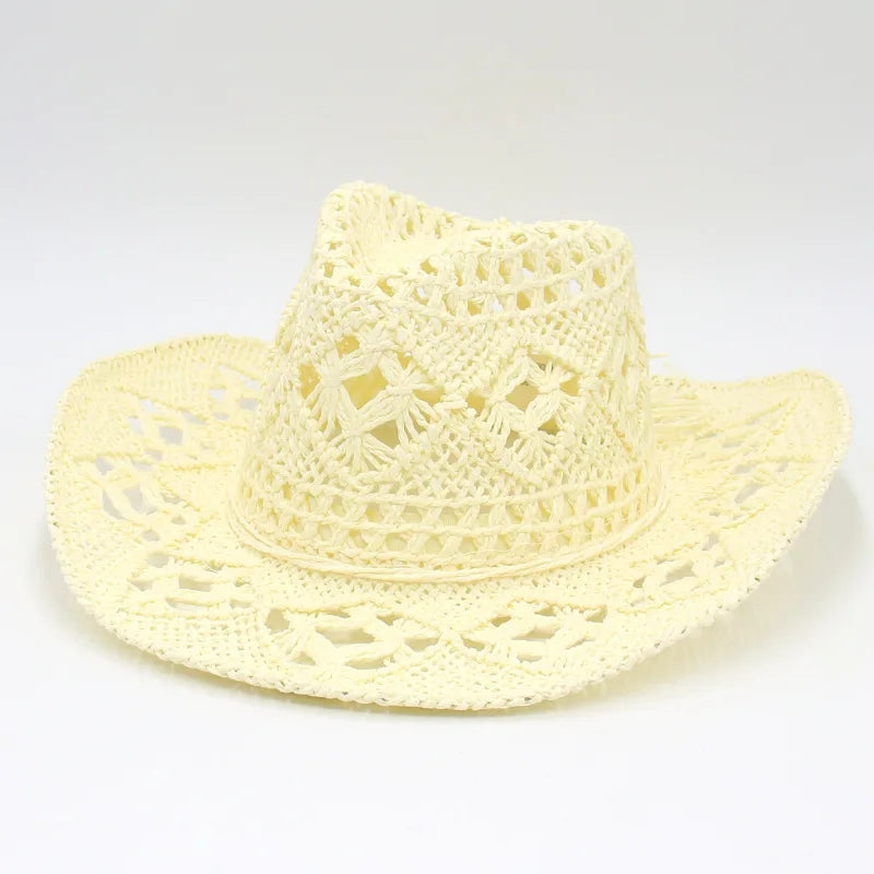 Spring and Summer New Hollow Cowboy Hat Hand-woven