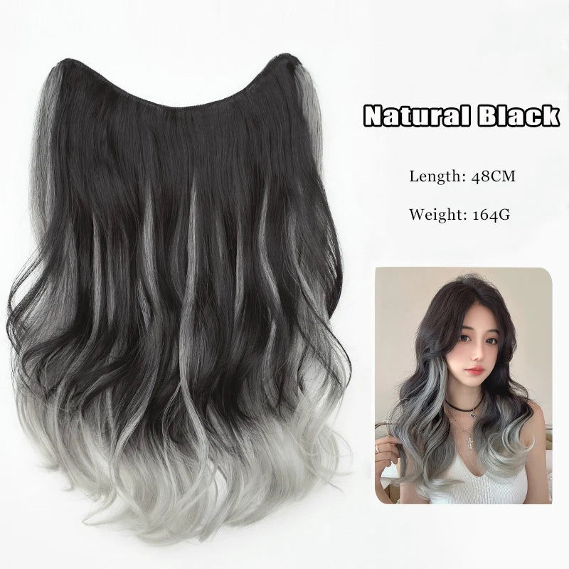FORLISEE Synthetic Long Curly Hair Gradient Paris Painted