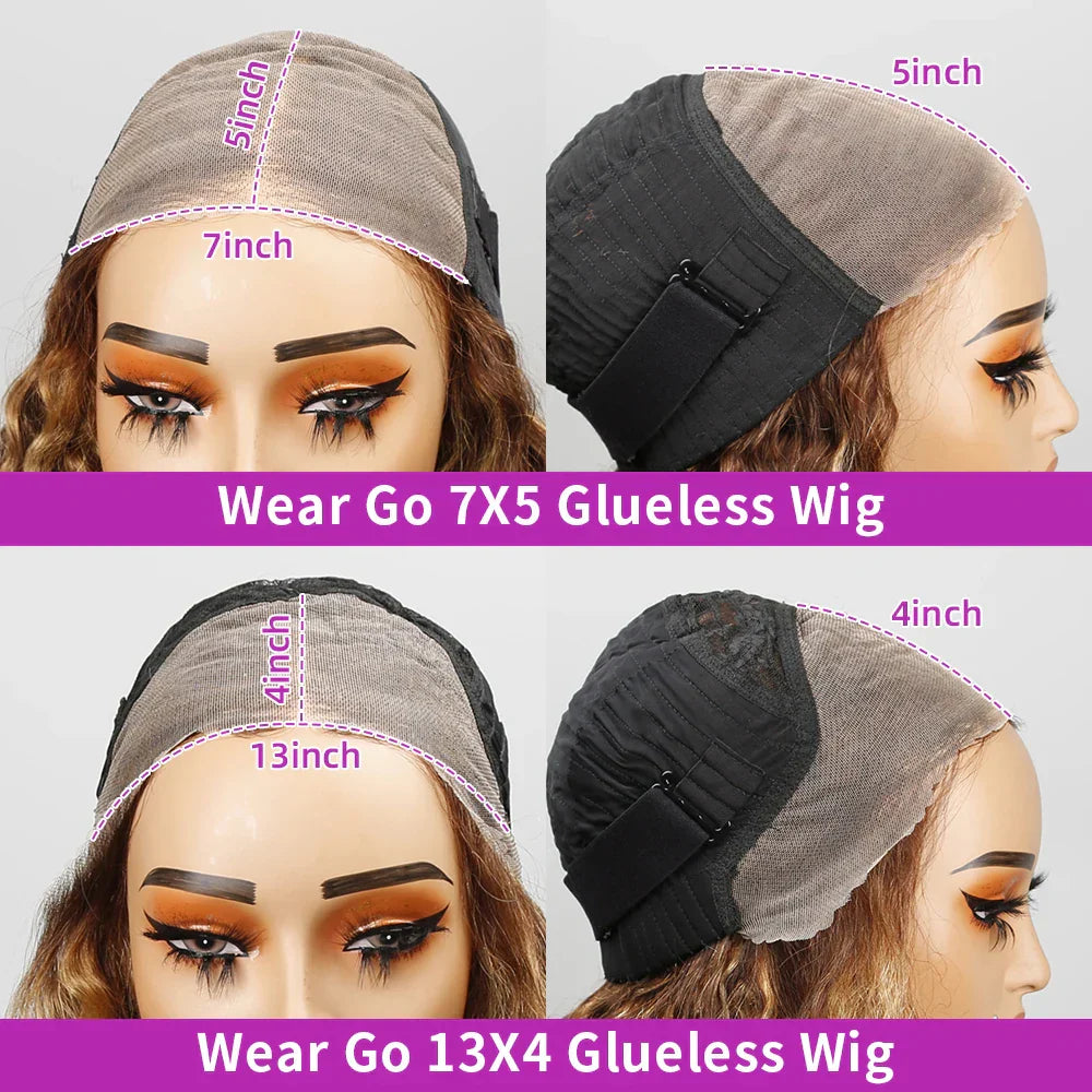 Pre Cut Highlight Wig Curly Human Hair 13x4