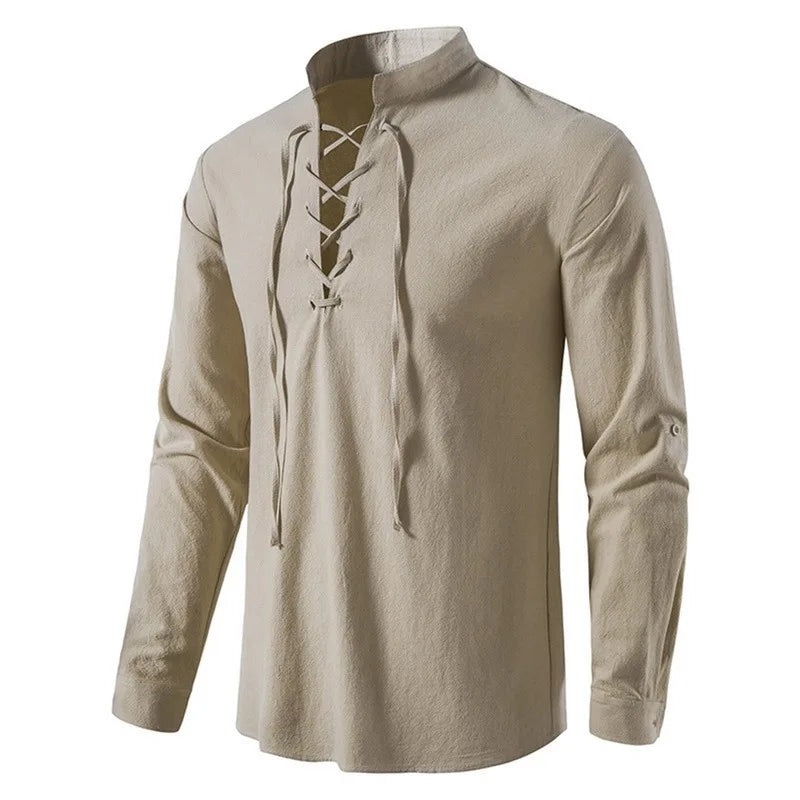 Mens Pirate Shirt Viking Retro Renaissance Medieval Gothic