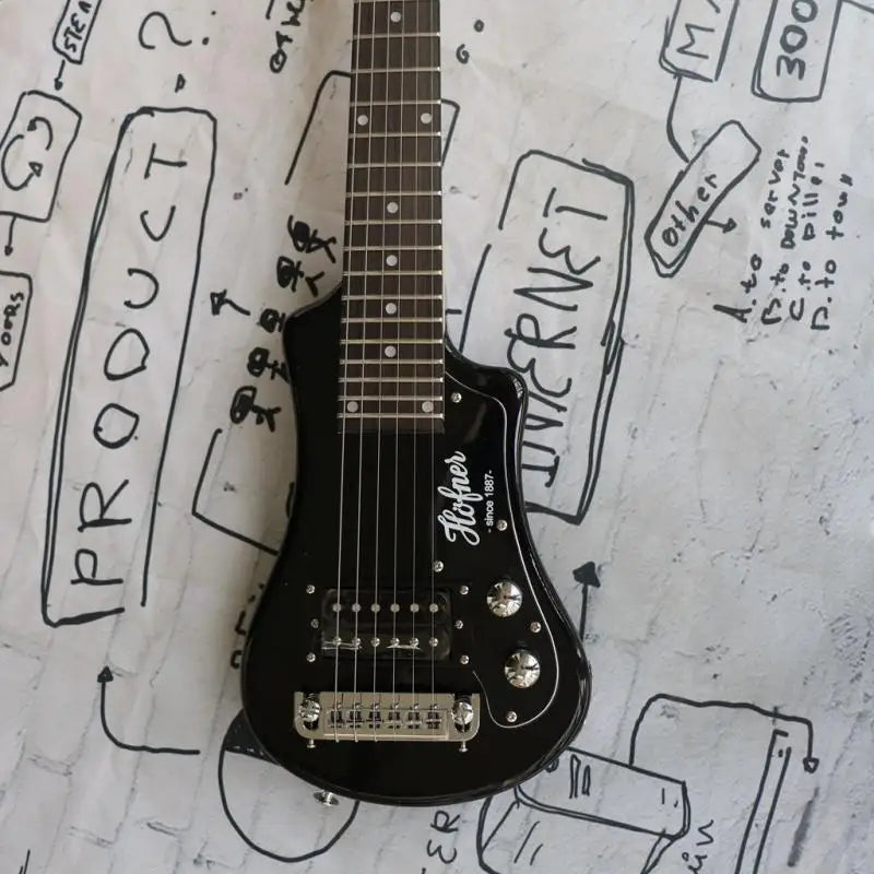 Mini Electric Guitar Children Outdoor Travel Portable Guitar