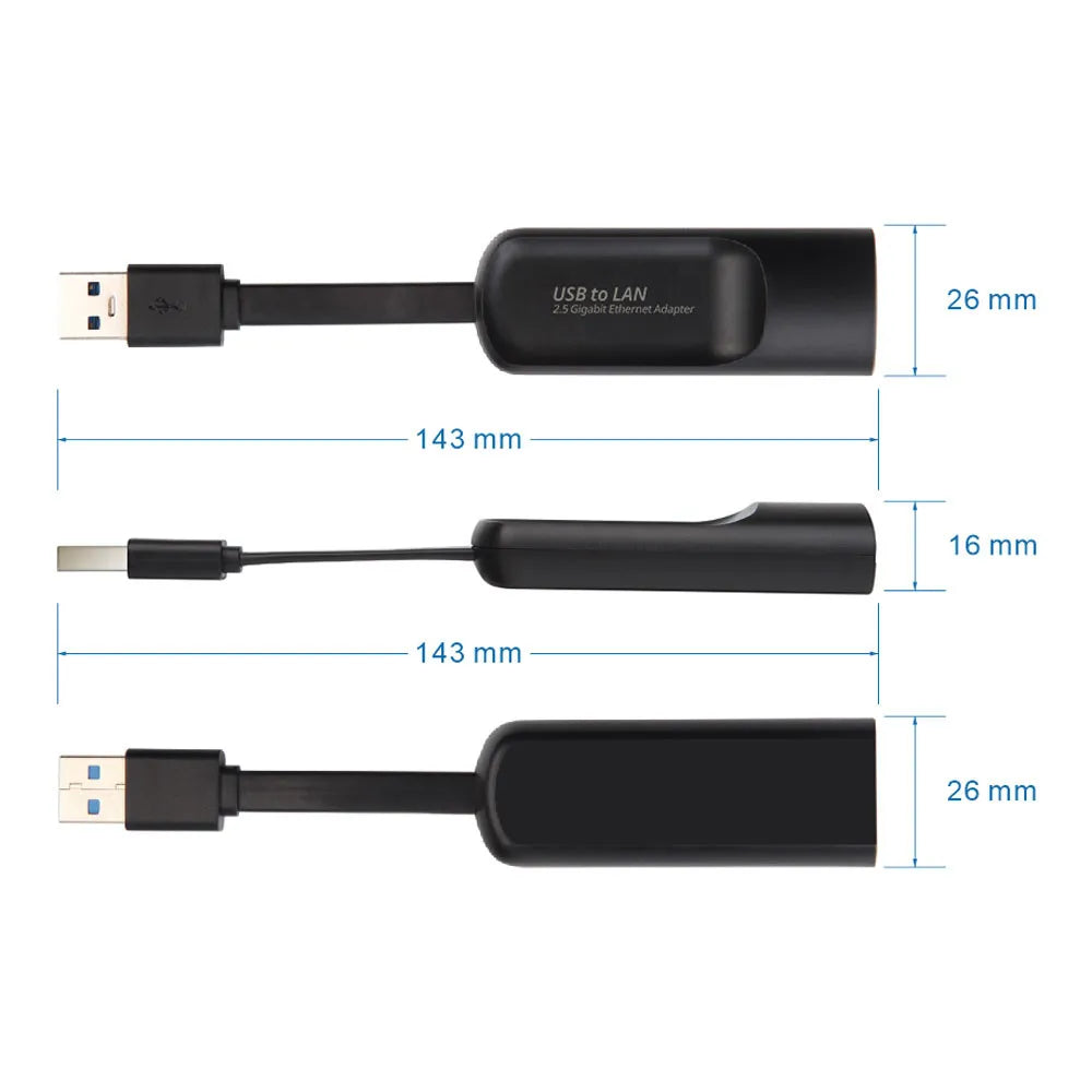 2500Mbps Type C 2.5G External Wired Network Card