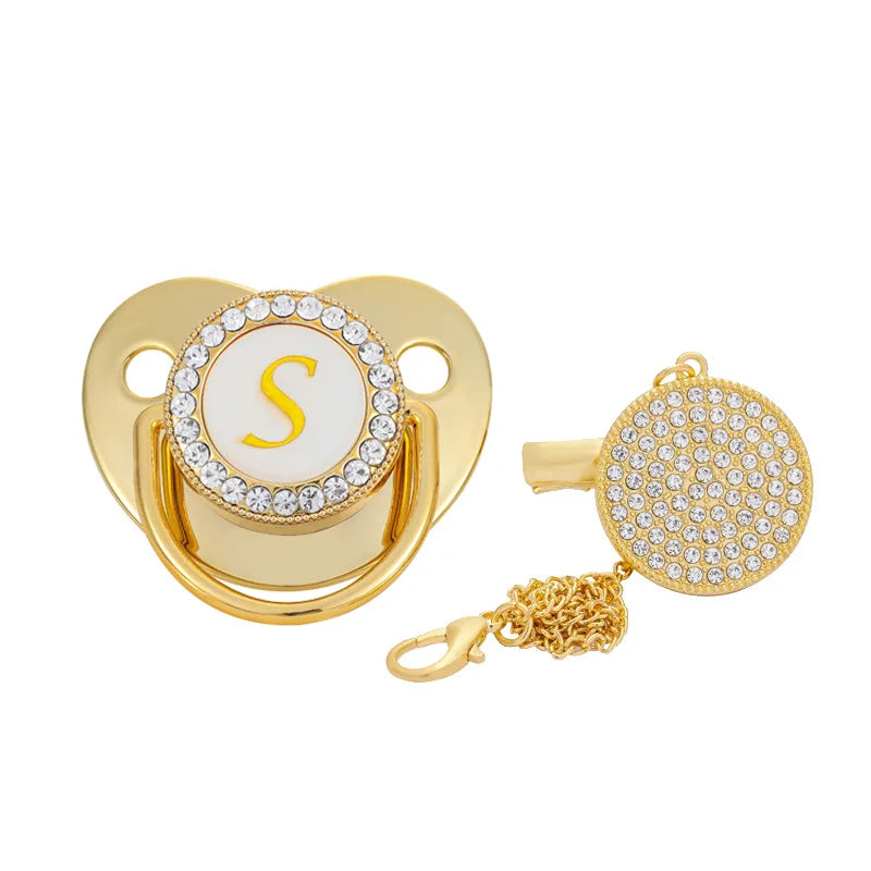 2023New Gold Diamond Baby Pacifier With With Dust