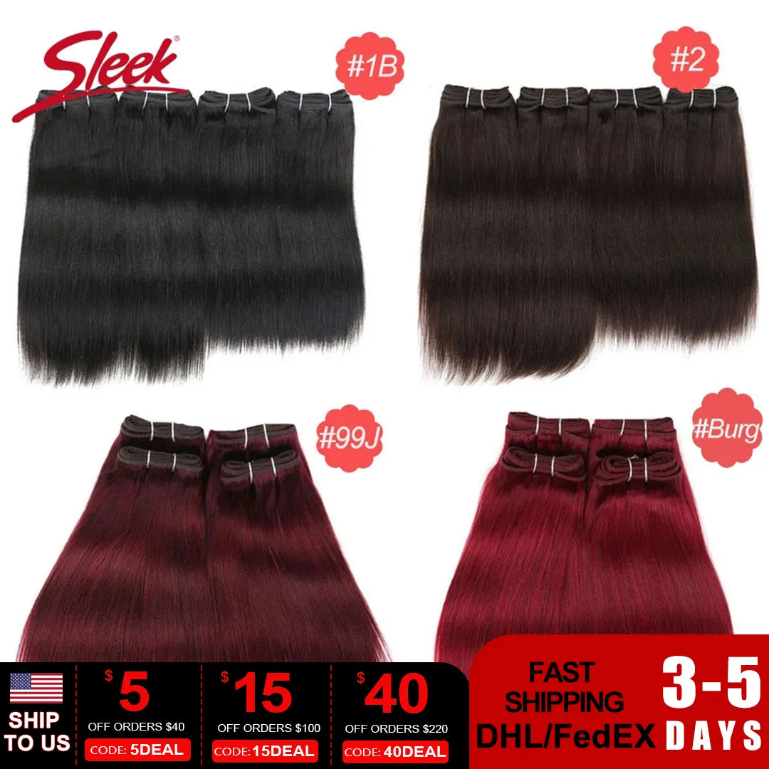 Sleek Brazilian Straight Hair Brown Color 4 and