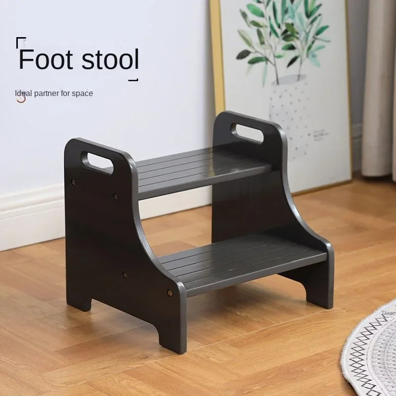 Step Two Step Stool on A Footstool Solid