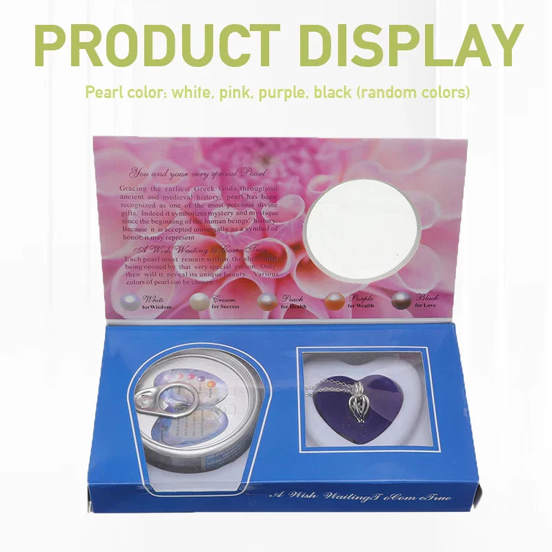 Natural Oyster Wish Pearl Vacuum Can Pendant Necklace