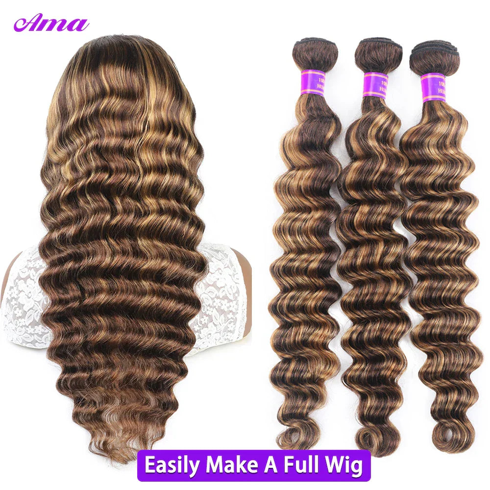 4 27 Highlight Loose Deep Wave Bundles 30