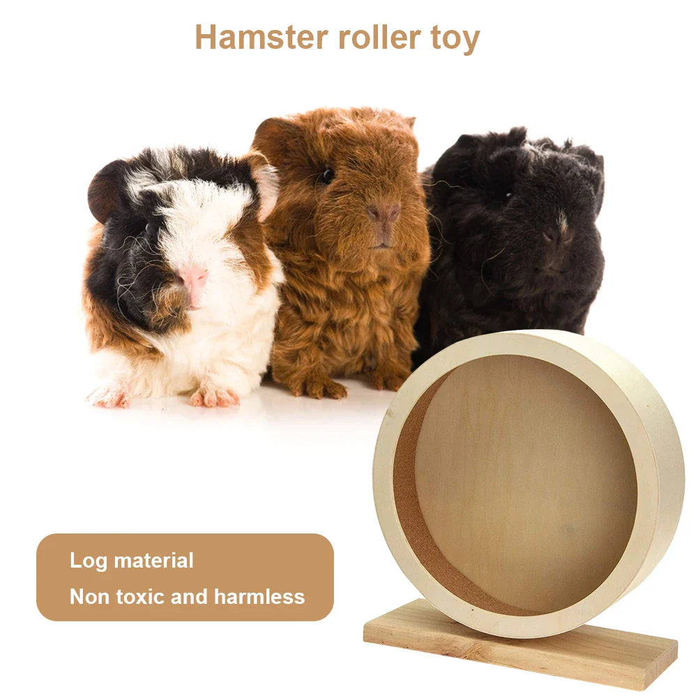 Hamster Roller Wheel Wood Silent Running Toy Mute