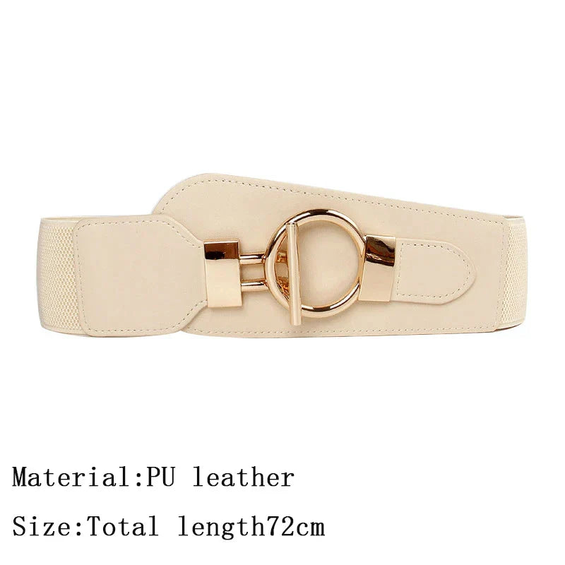 Ladies Wide Waist Straps Fashion Vintage Pu Leather