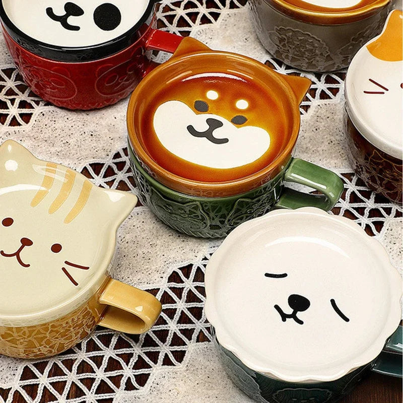 Creative Mug Cute Cartoon Animal Ceramic Mug with