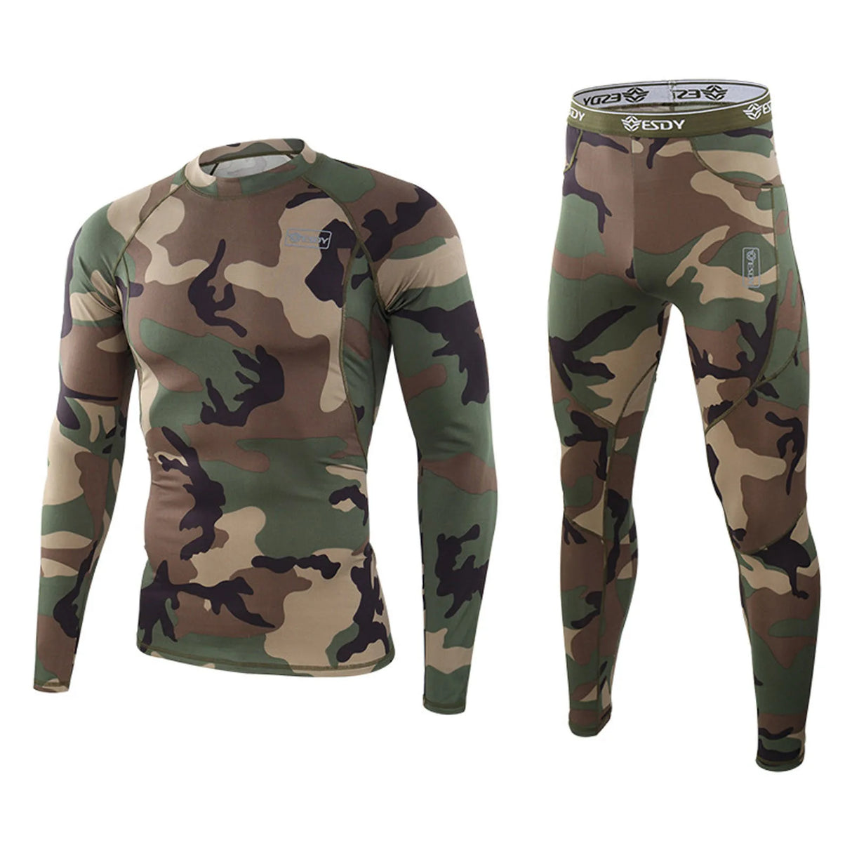 Men'S Camouflage Print Fitness T-Shirt Quick-Drying Tops Trousers